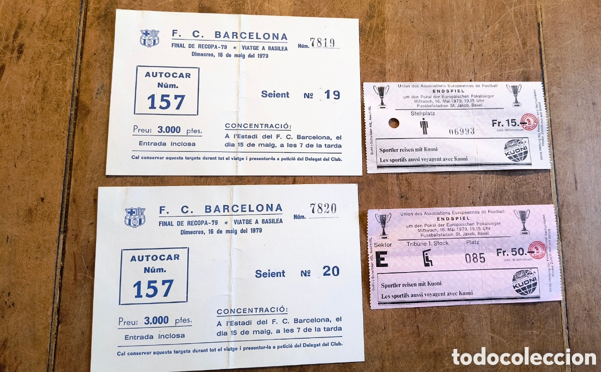 Otros art&iacute;culos de coleccionismo en papel: Entradas final Recopa 1979 FC Barcelona