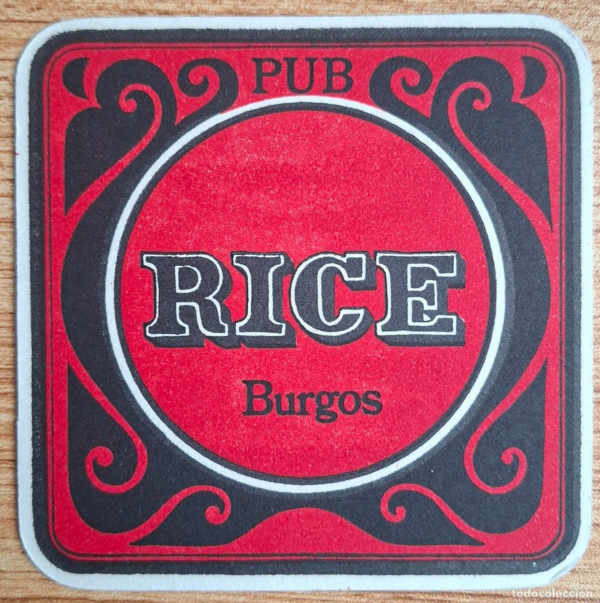 Otros art&iacute;culos de coleccionismo en papel: Posavasos Pub Rice - letras negras - Burgos