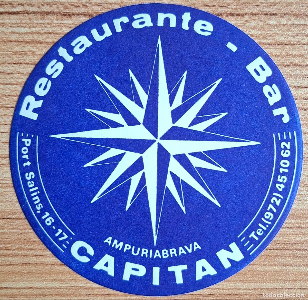 Otros art&iacute;culos de coleccionismo en papel: Posavasos Restaurant Bar Capitan - Ampuriabrava / Empuriabrava - Costa Brava (Girona / Gerona)