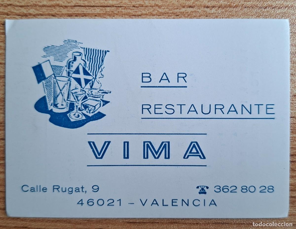 Otros art&iacute;culos de coleccionismo en papel: Tarjeta de Visita / Flyer Bar Restaurante Vima - Valencia