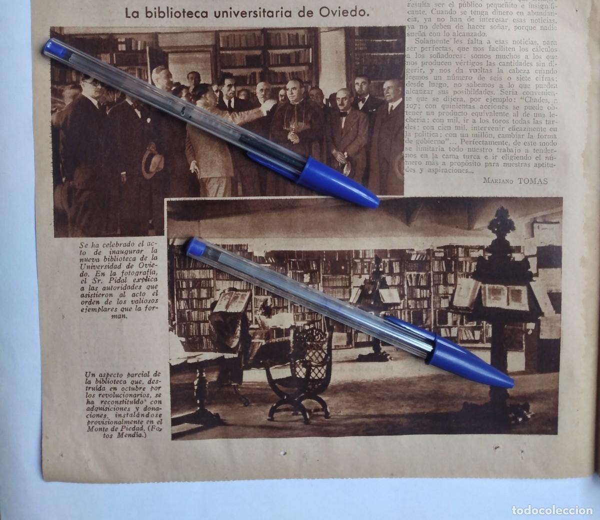 Otros art&iacute;culos de coleccionismo en papel: OVIEDO INAUGURACI&Oacute;N DE LA BIBLIOTECA UNIVERSIDAD SR. PIDAL MONTE DE PIEDAD RECORTE PRENSA A&Ntilde;O 1935