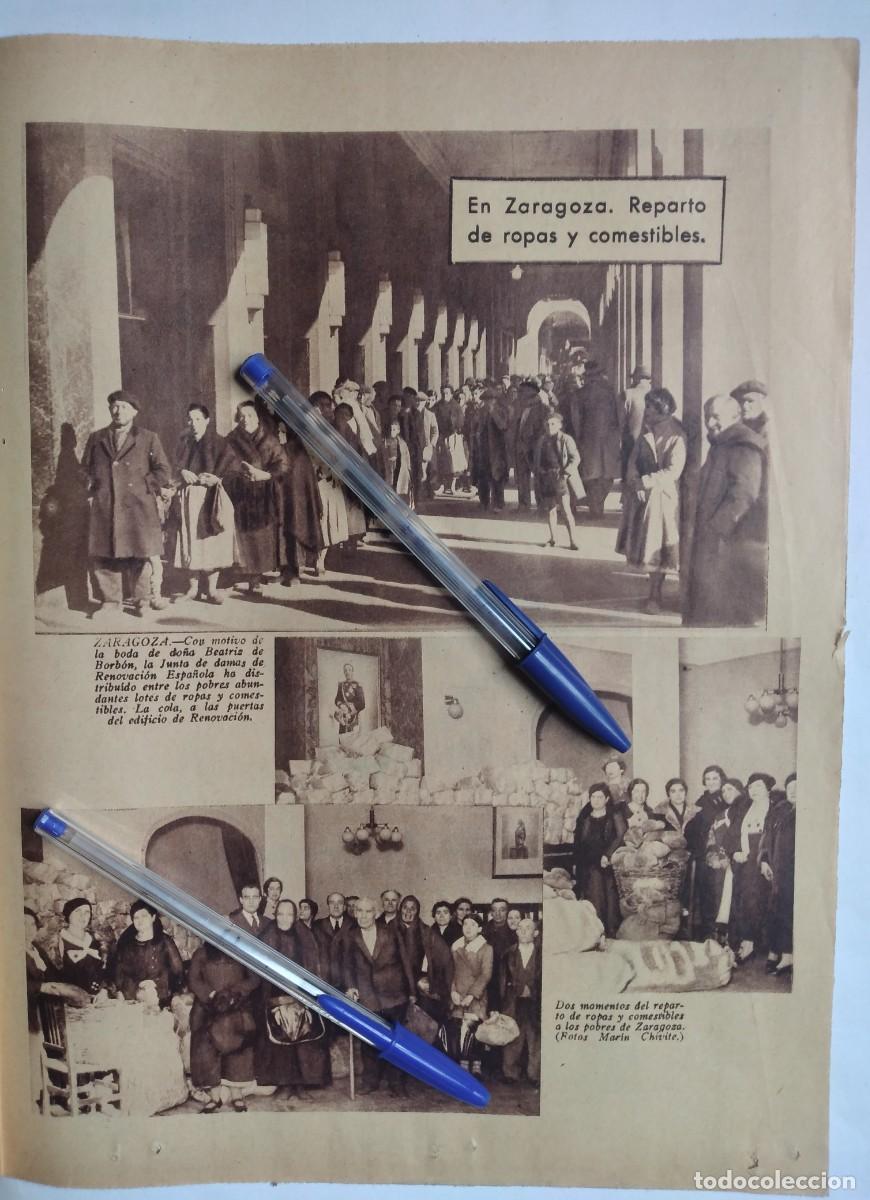 Otros art&iacute;culos de coleccionismo en papel: ZARAGOZA LA JUNTA DE DAMAS RENOVACI&Oacute;N ESPA&Ntilde;OLA BODA BEATRIZ DE BORB&Oacute;N REPARTEN COMIDA Y ROPA 1935