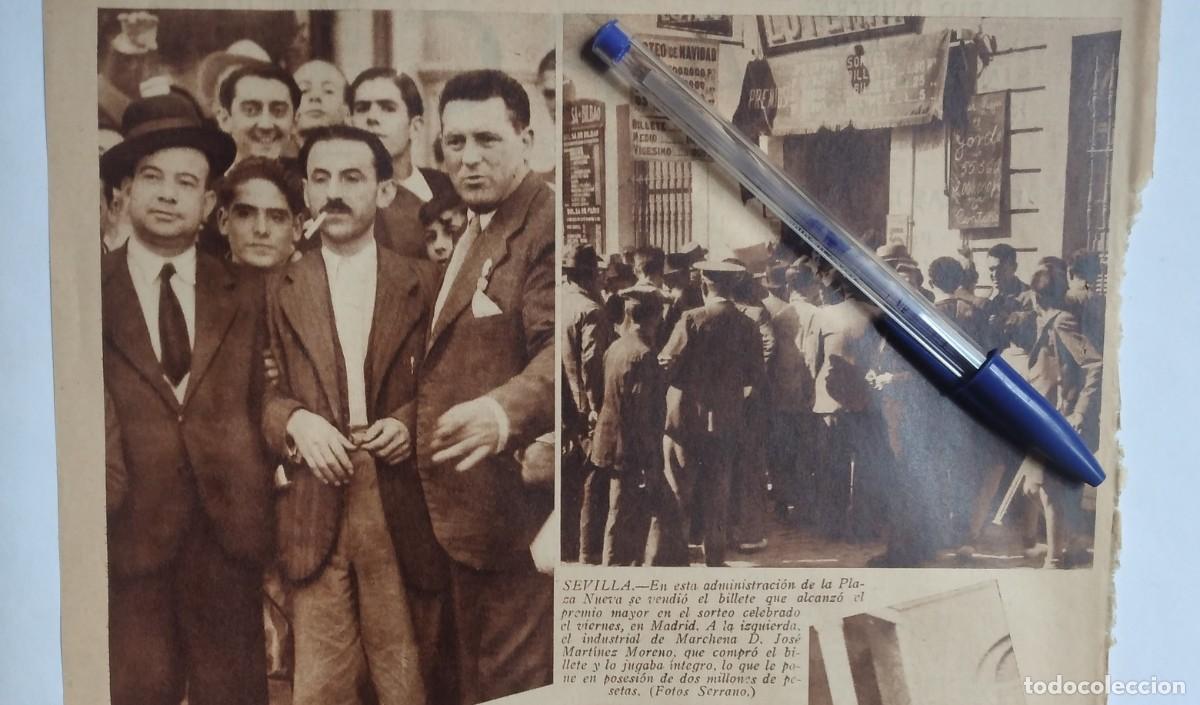 Otros art&iacute;culos de coleccionismo en papel: SEVILLA PLAZA NUEVA ADMINISTRACI&Oacute;N LOTER&Iacute;A PREMIO GORDO JOS&Eacute; MART&Iacute;NEZ MORENO MARCHENA RECORTE 1935