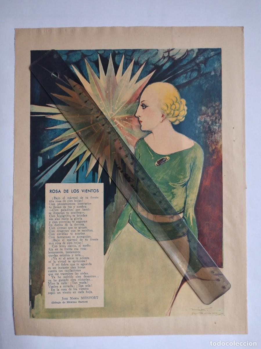 Otros art&iacute;culos de coleccionismo en papel: JOS&Eacute; MAR&Iacute;A MONFORT POES&Iacute;A ROSA DE LOS VIENTOS DIBUJO M&Aacute;XIMO RAMOS HOJA DE PRENSA A&Ntilde;O 1935