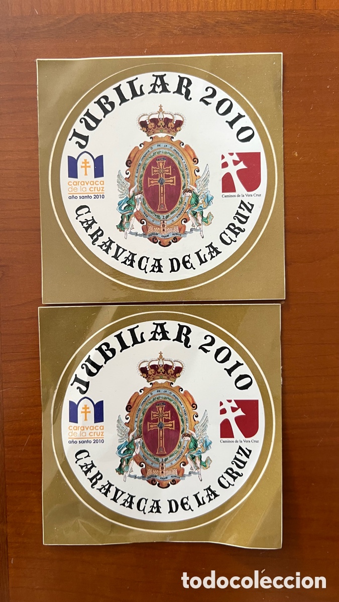 Otros art&iacute;culos de coleccionismo en papel: Pegatinas A&ntilde;o Jubilar Caravaca De La Cruz 2010 ( Murcia )