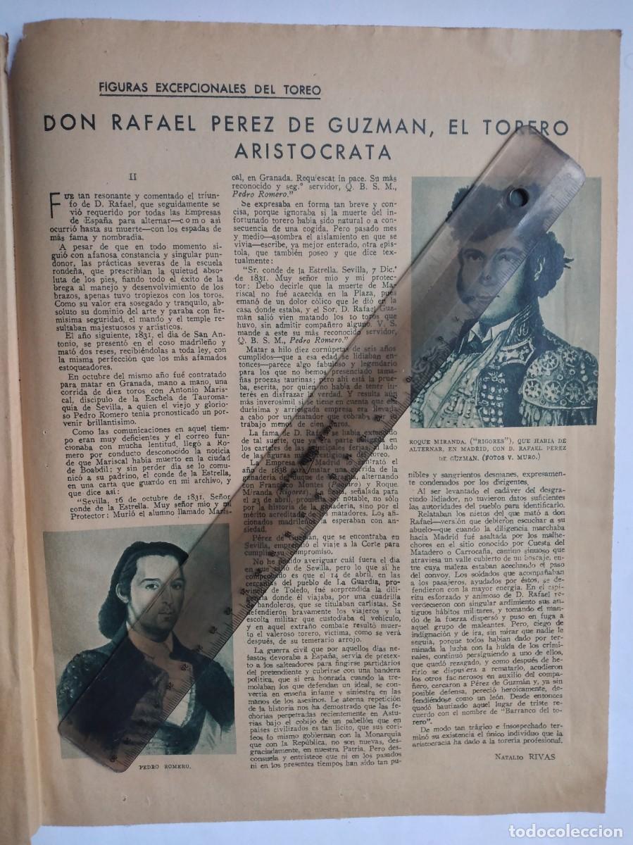 Otros art&iacute;culos de coleccionismo en papel: RAFAEL P&Eacute;REZ DE GUZM&Aacute;N EL TORERO ARIST&Oacute;CRATA ROQUE MIRANDA PEDRO ROMERO RECORTE PRENSA A&Ntilde;O 1935