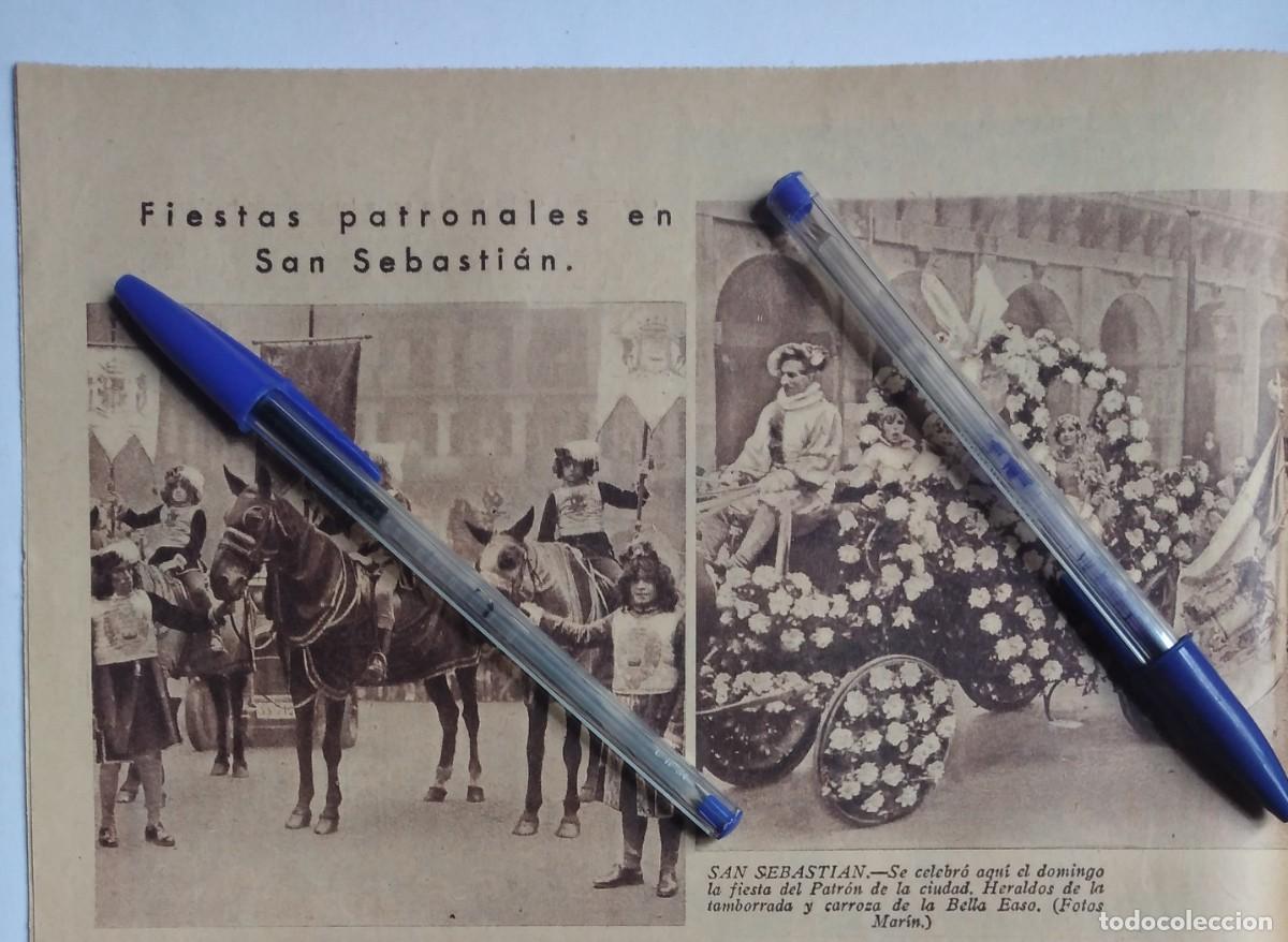 Otros art&iacute;culos de coleccionismo en papel: SAN SEBASTI&Aacute;N FIESTAS PATRONALES HERALDOS TAMBORRADA CARROZA BELLA EASO RECORTE PRENSA A&Ntilde;O 1935
