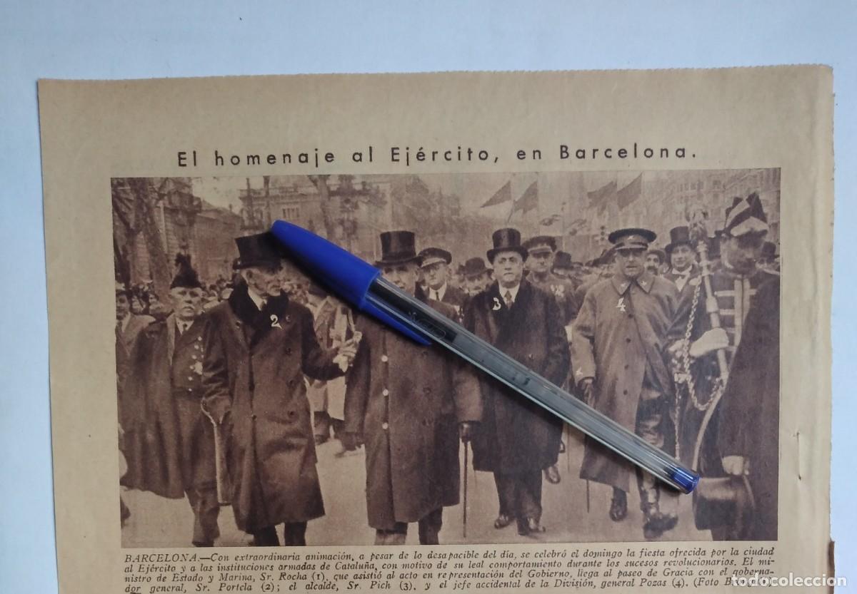 Otros art&iacute;culos de coleccionismo en papel: BARCELONA PASEO DE GRACIA HOMENAJE EJ&Eacute;RCITO ALCALDE JOAN PICH PON MINISTRO ESTADO MARINA ROCHA 1935