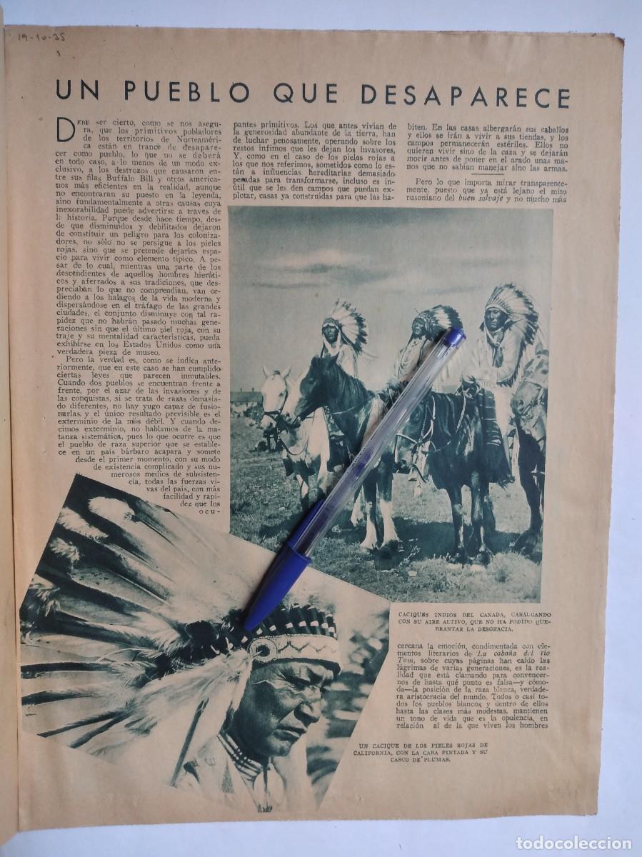 Otros art&iacute;culos de coleccionismo en papel: JEFES INDIOS CANAD&Aacute; PIELES ROJAS CALIFORNIA WHITE HORSE EAGLE MANY TAIL FEATHERS DOS P&Aacute;GINAS 1935