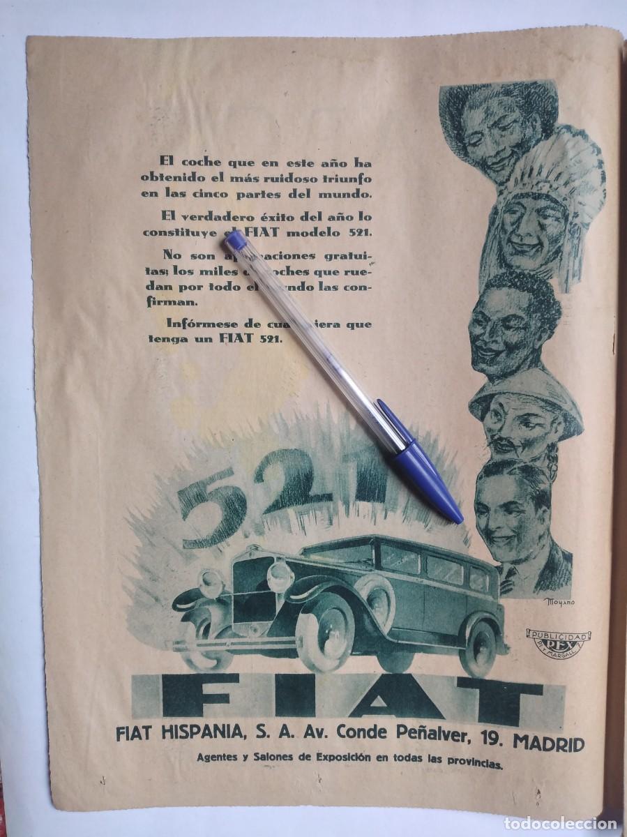 Otros art&iacute;culos de coleccionismo en papel: FIAT 521 HISPANIA S. A. AVENIDA CONDE PE&Ntilde;ALVER 19 MADRID PUBLICIDAD HOJA DE PRENSA A&Ntilde;O 1929