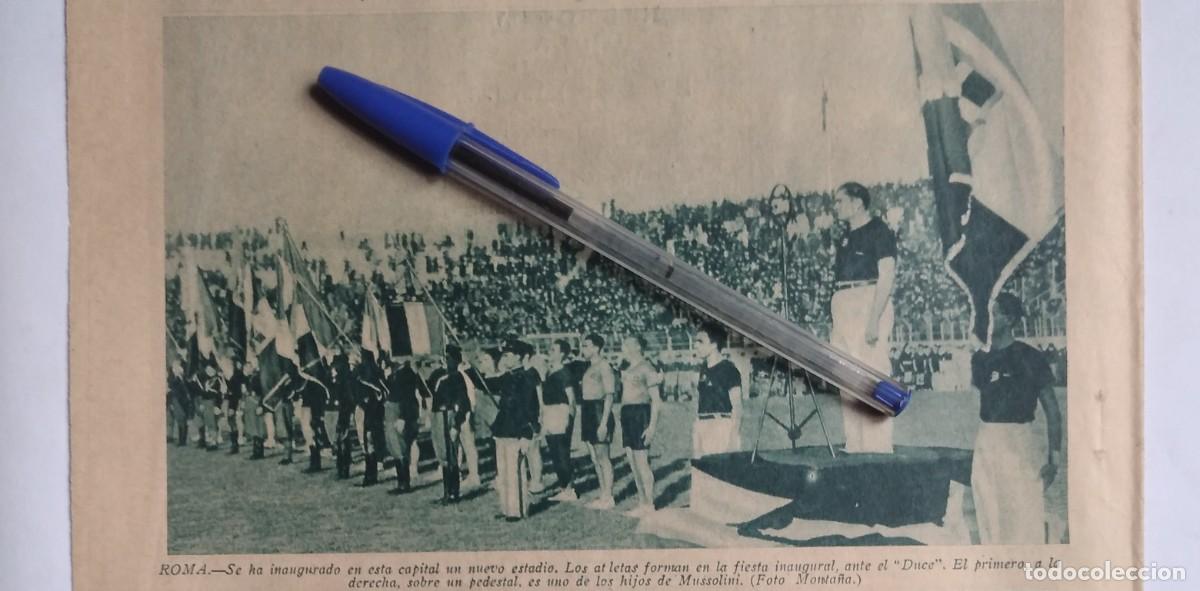 Otros art&iacute;culos de coleccionismo en papel: ROMA INAUGURACI&Oacute;N ESTADIO ATLETAS FORMAN ANTE EL DUCE PEDESTAL HIJO DE MUSSOLINI RECORTE PRENSA 1935