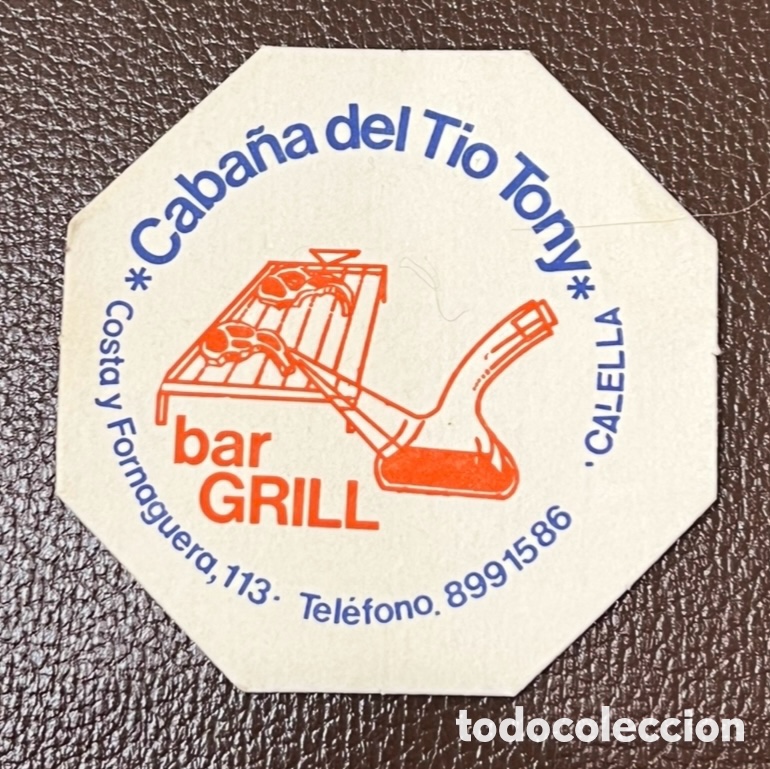 Otros art&iacute;culos de coleccionismo en papel: Posavasos. Caba&ntilde;a del T&iacute;o Tony. Bar Grill. Safari. Calella. Barcelona. A&ntilde;os 70.