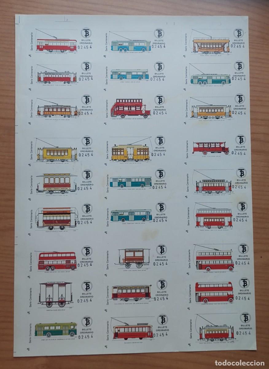 Otros art&iacute;culos de coleccionismo en papel: CENTENARIO TRANVIAS DE BARCELONA HOJA 27 BILLETES