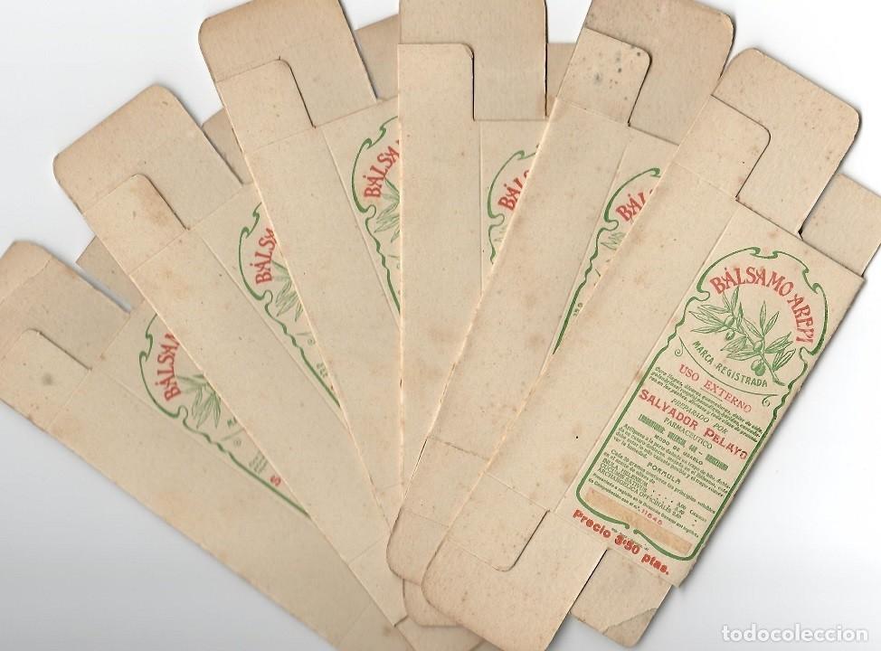 Otros art&iacute;culos de coleccionismo en papel: B&aacute;lsamo Arepi - Salvador Pelayo - Farmacia Vintage / Lote 6 Cajas Antiguas Vac&iacute;as Reventa Decoraci&oacute;n