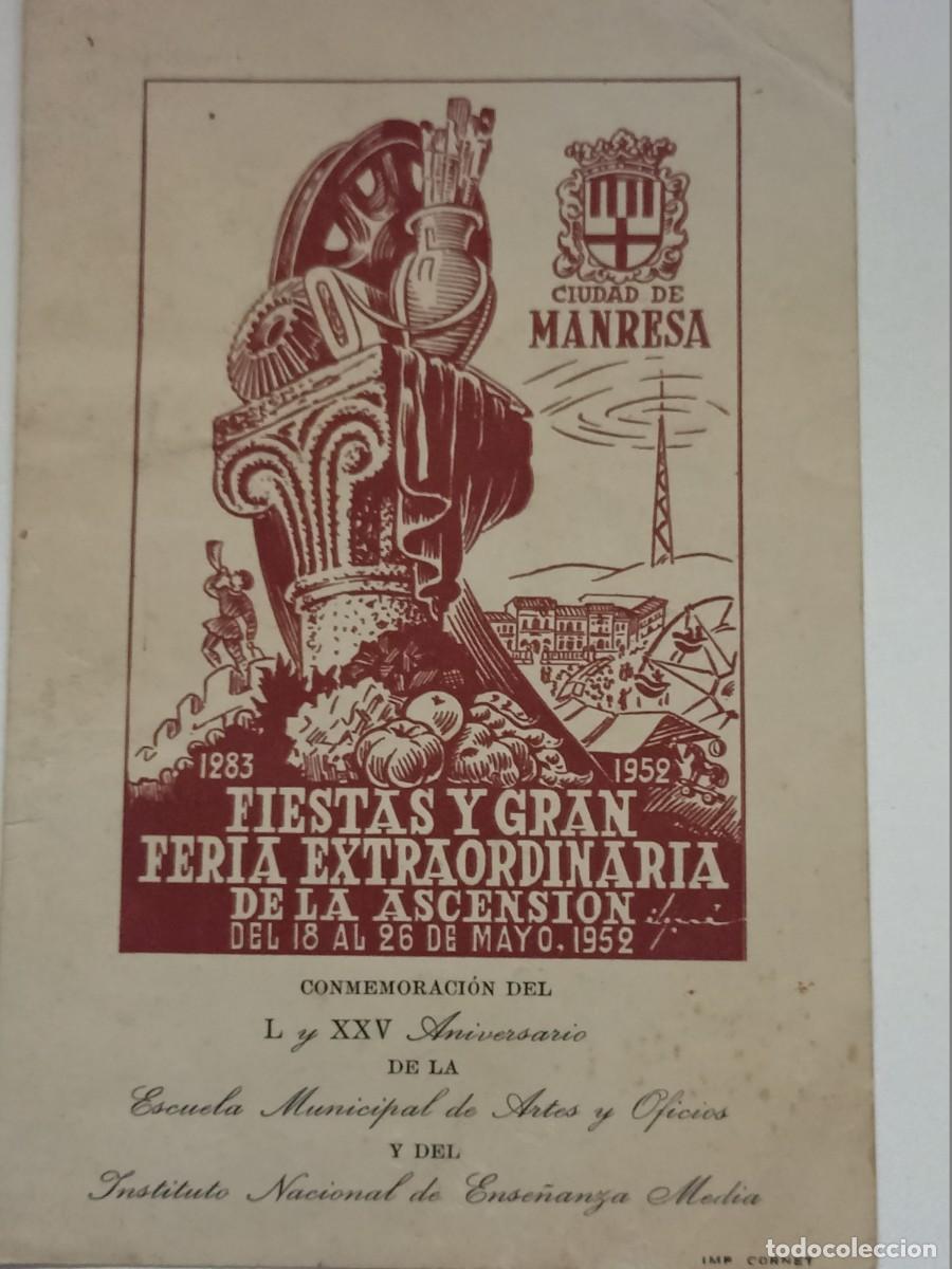 Otros art&iacute;culos de coleccionismo en papel: INVITACION-FIESTAS Y GRAN FERIA EXTRAORDINARIA DE LA ASCENSION CIUDAD DRE MANRESA A&Ntilde;O 1952