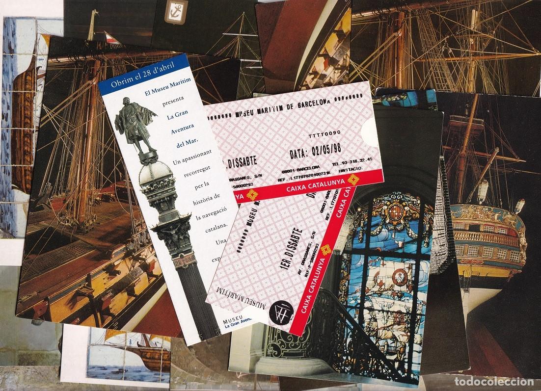 Altri oggetti di carta: Lote naval - Museo Mar&iacute;timo y Escuela Oficial de N&aacute;utica de Barcelona - Postales , Entradas , ...