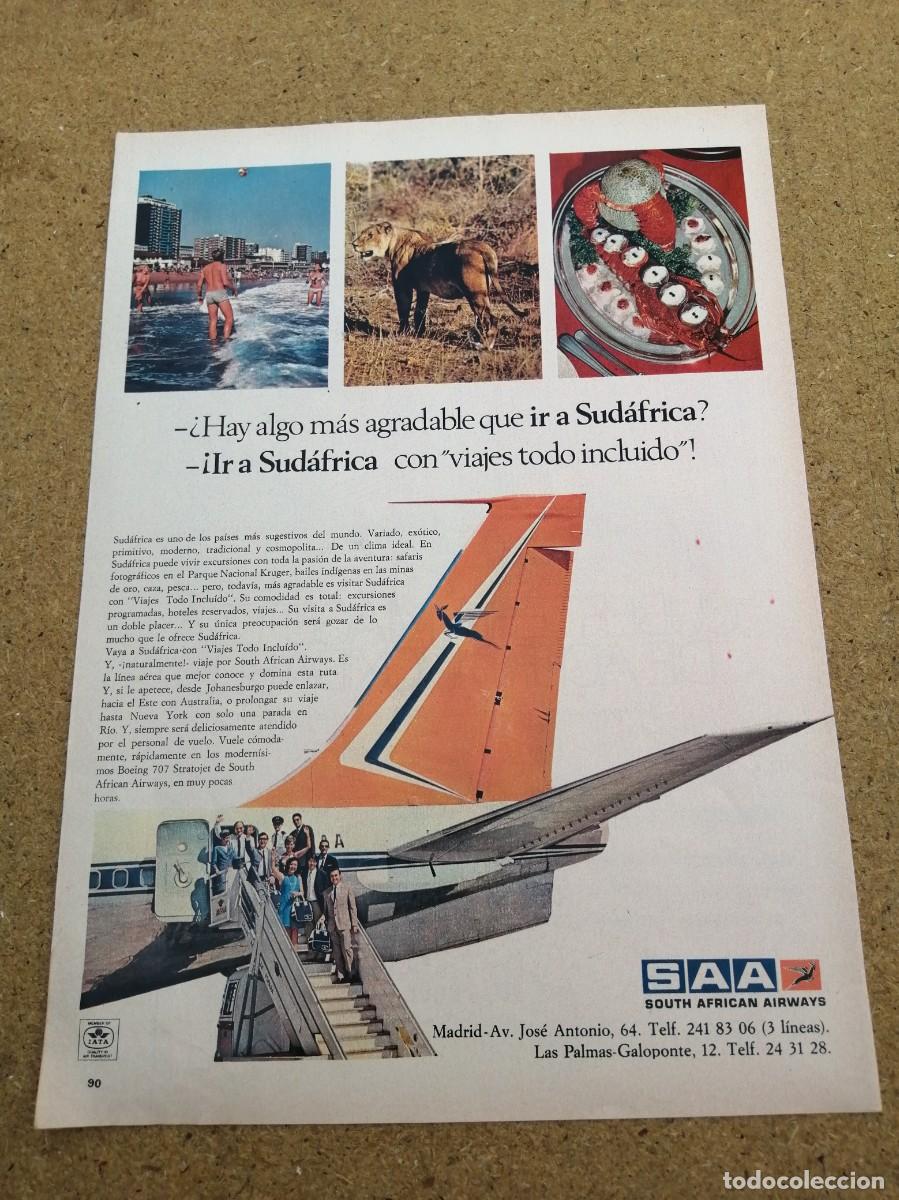 Otros art&iacute;culos de coleccionismo en papel: ANUNCIO. SAA. SOUTH AFRICAN AIRWAYS