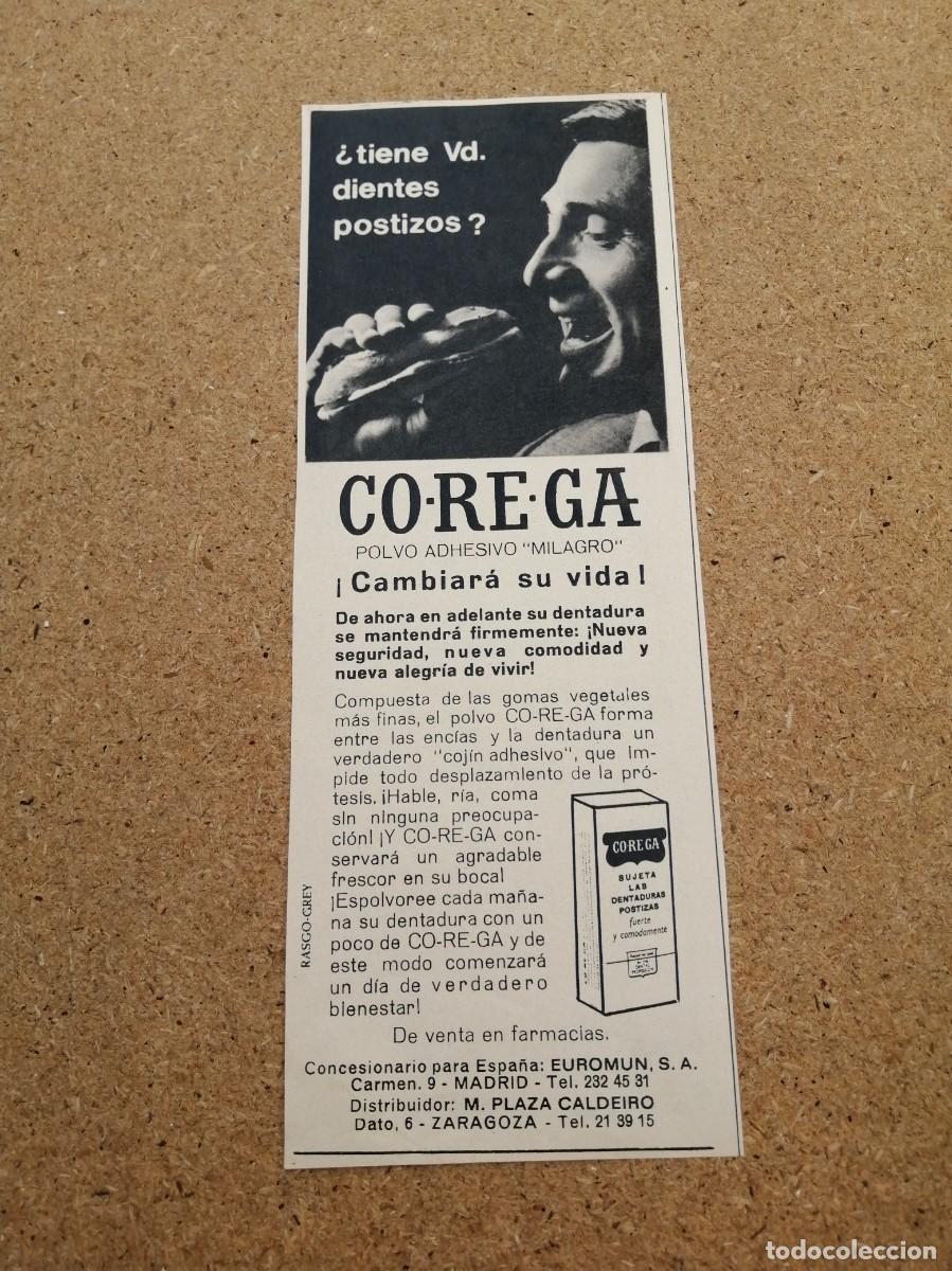 Otros art&iacute;culos de coleccionismo en papel: ANUNCIO COREGA, SUJETA LAS DENTADURAS POSTIZAS