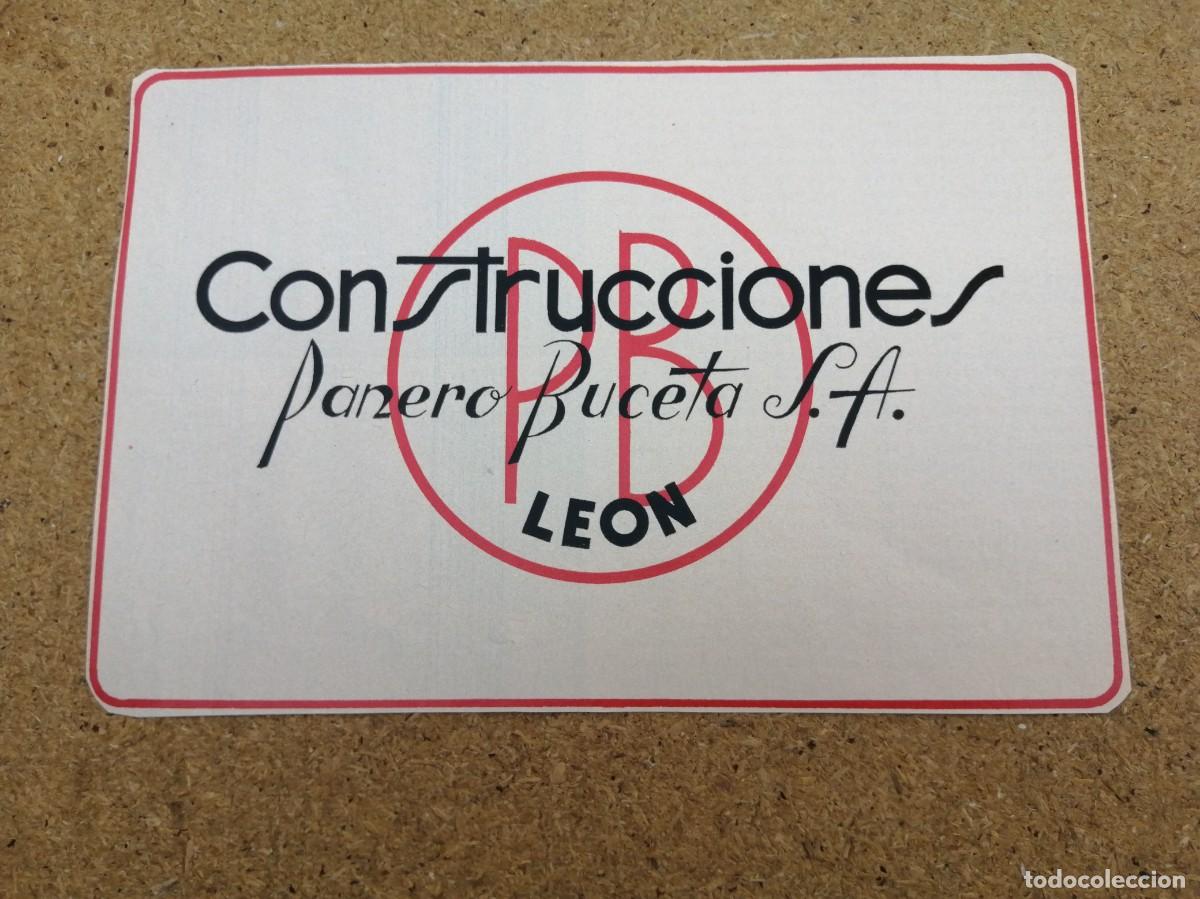 Otros art&iacute;culos de coleccionismo en papel: ANUNCIO. CONSTRUCCIONES PANERO BUCETA S. A. (LEON)
