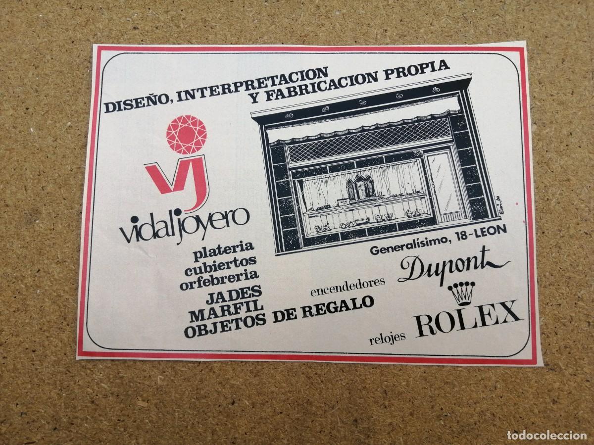 Otros art&iacute;culos de coleccionismo en papel: ANUNCIO. VIDAL JOYERO (LEON)