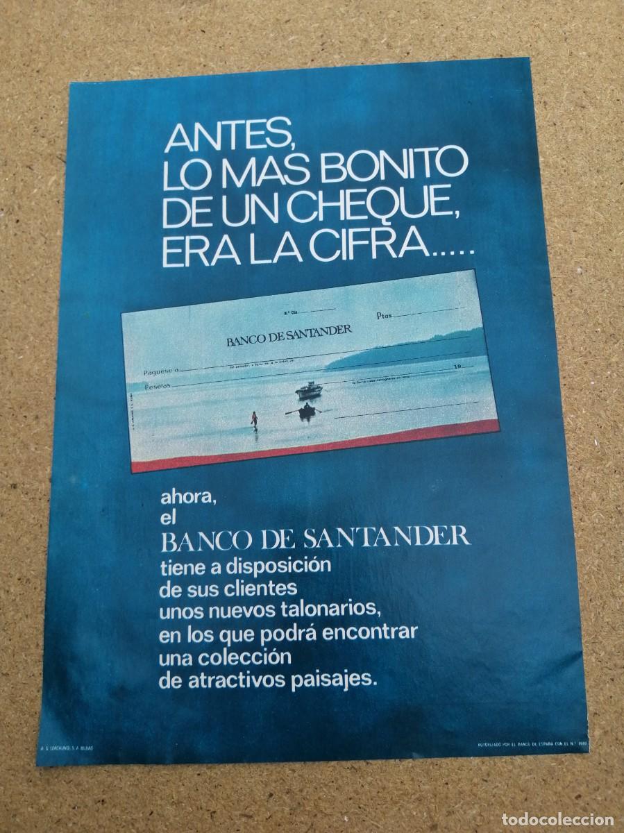 Otros art&iacute;culos de coleccionismo en papel: ANUNCIO. BANCO DE SANTANDER