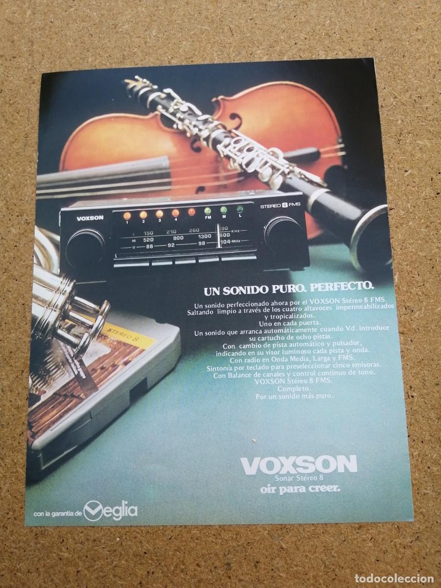 Otros art&iacute;culos de coleccionismo en papel: ANUNCIO. VOXSON, UN SONIDO PURO, PERFECTO