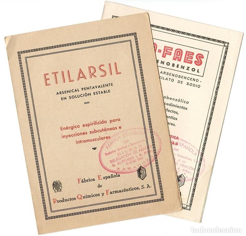 Paper Collecting Others: F&aacute;brica Espa&ntilde;ola de Productos Qu&iacute;micos y Farmac&eacute;uticos &middot; Bilbao - 2 D&iacute;pticos publicitarios antiguos
