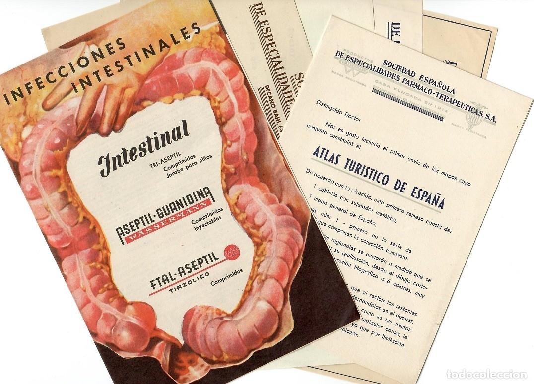 Collectionnisme Papier divers: Sociedad espa&ntilde;ola de especialidades f&aacute;rmaco-terap&eacute;uticas ( Barcelona ) - 2 D&iacute;pticos + 4 Hojas