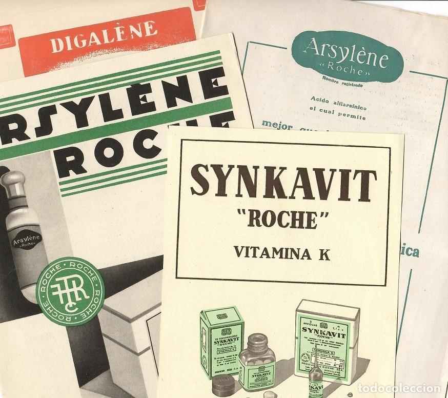 Collectionnisme Papier divers: 4 D&iacute;pticos publicitarios antiguos de Farmacia - Productos Roche / Muy escasos - Ideal para reventa