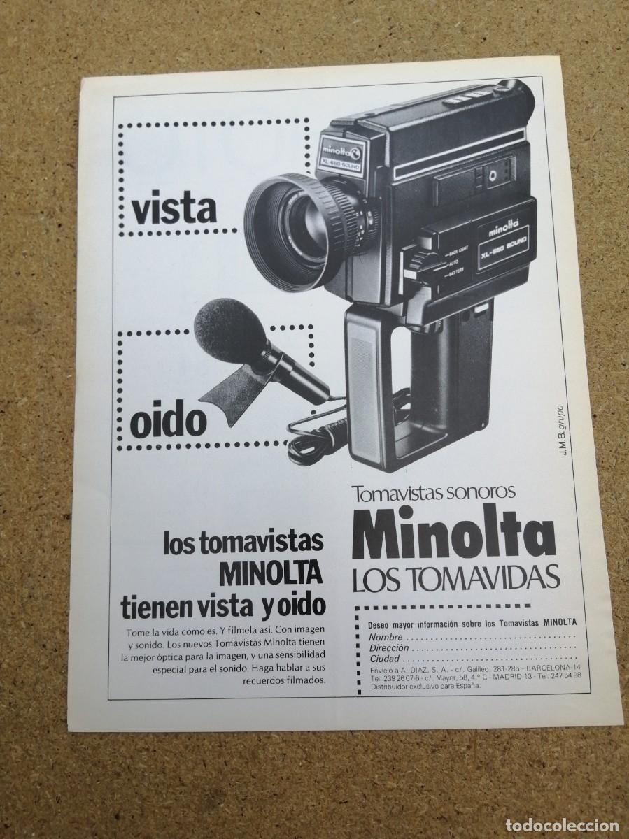 Otros art&iacute;culos de coleccionismo en papel: ANUNCIO. TOMAVISTAS MINOLTA