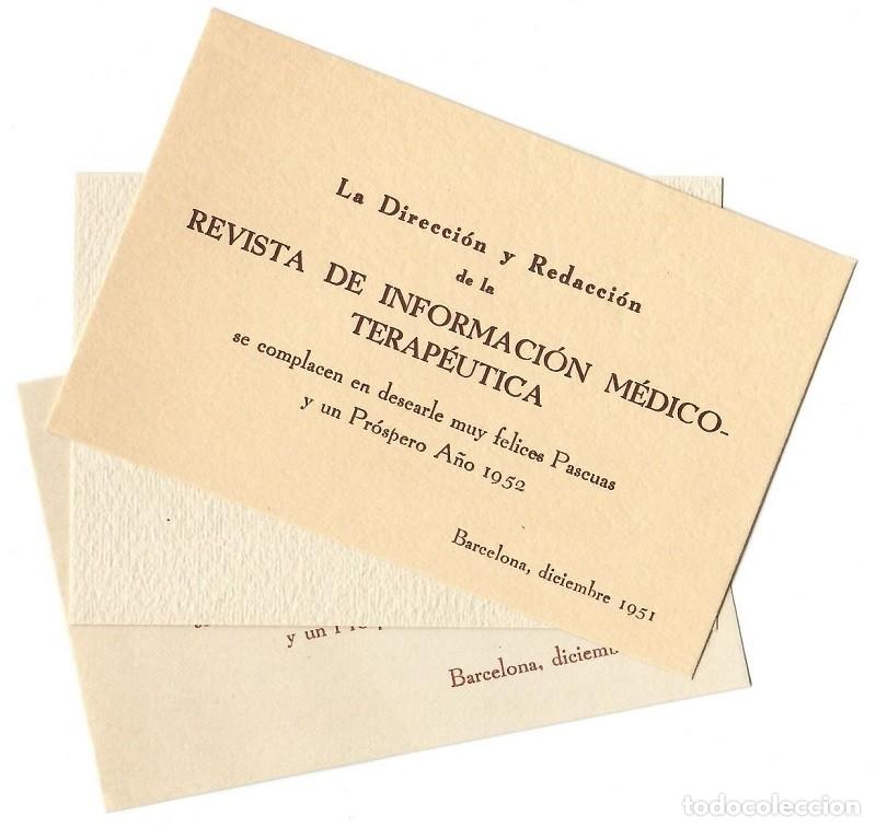 Sammelleidenschaft Andere Papierartikel: 3 Tarjetas navide&ntilde;as - Revista de Informaci&oacute;n m&eacute;dico-terap&eacute;utica / A&ntilde;os 1951, 1954 y 1955