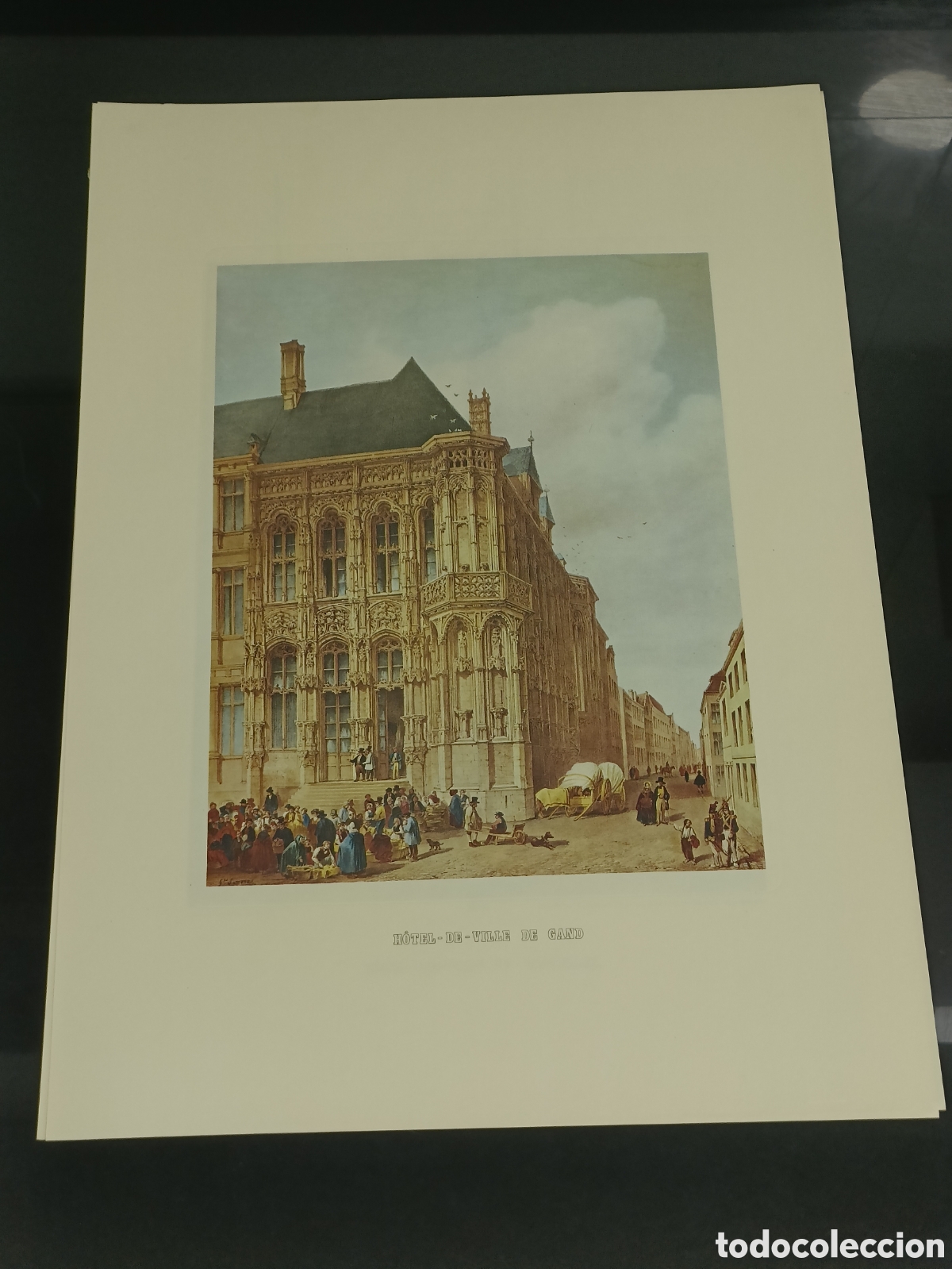 Otros art&iacute;culos de coleccionismo en papel: Vintage l&aacute;mina hist&oacute;rica del Ayuntamiento de Gante (H&ocirc;tel de Ville de Gand)