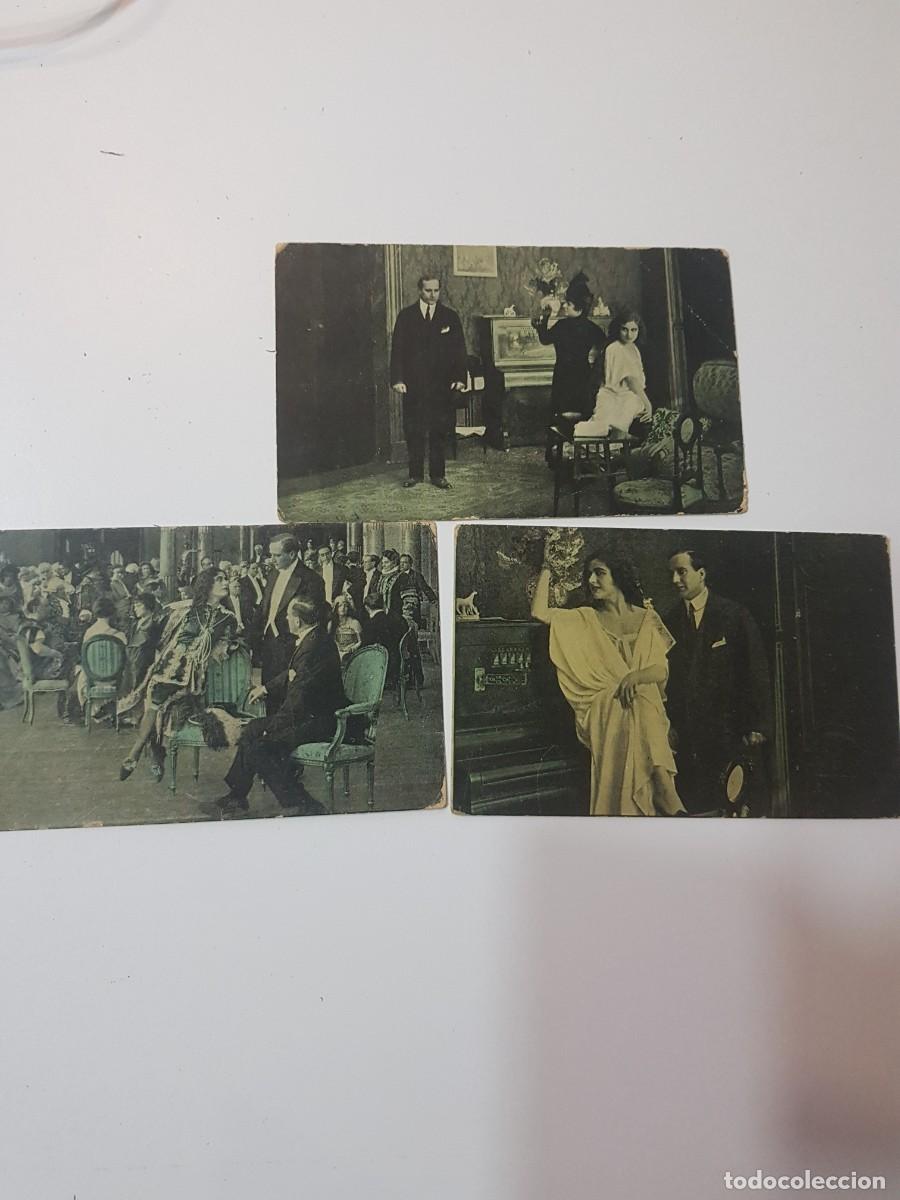 Otros art&iacute;culos de coleccionismo en papel: Lote de 3 tarjetas adaptacion cinematografica novela El porceso Clemenceau publicidad chocolate