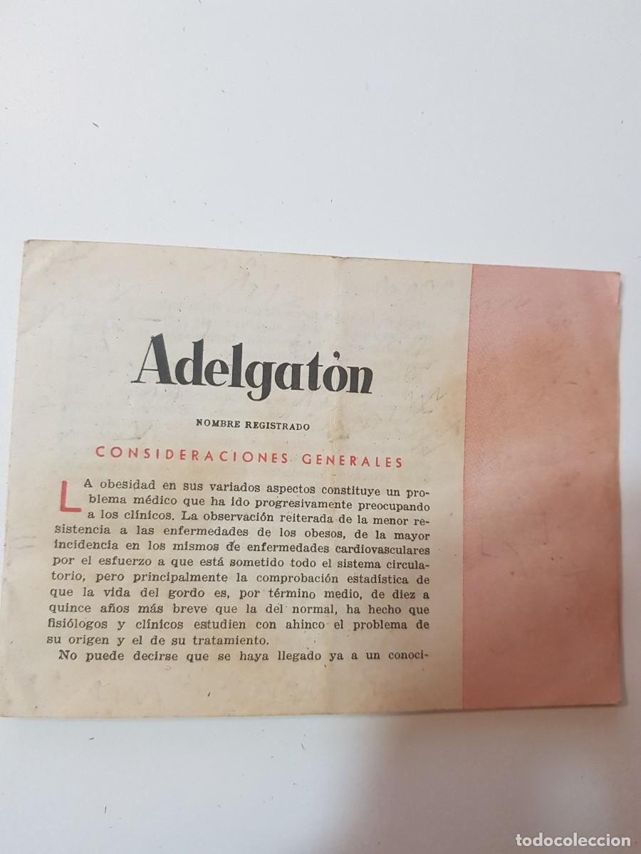 Otros art&iacute;culos de coleccionismo en papel: Antiguo prospecto de farmacia Adelgaton