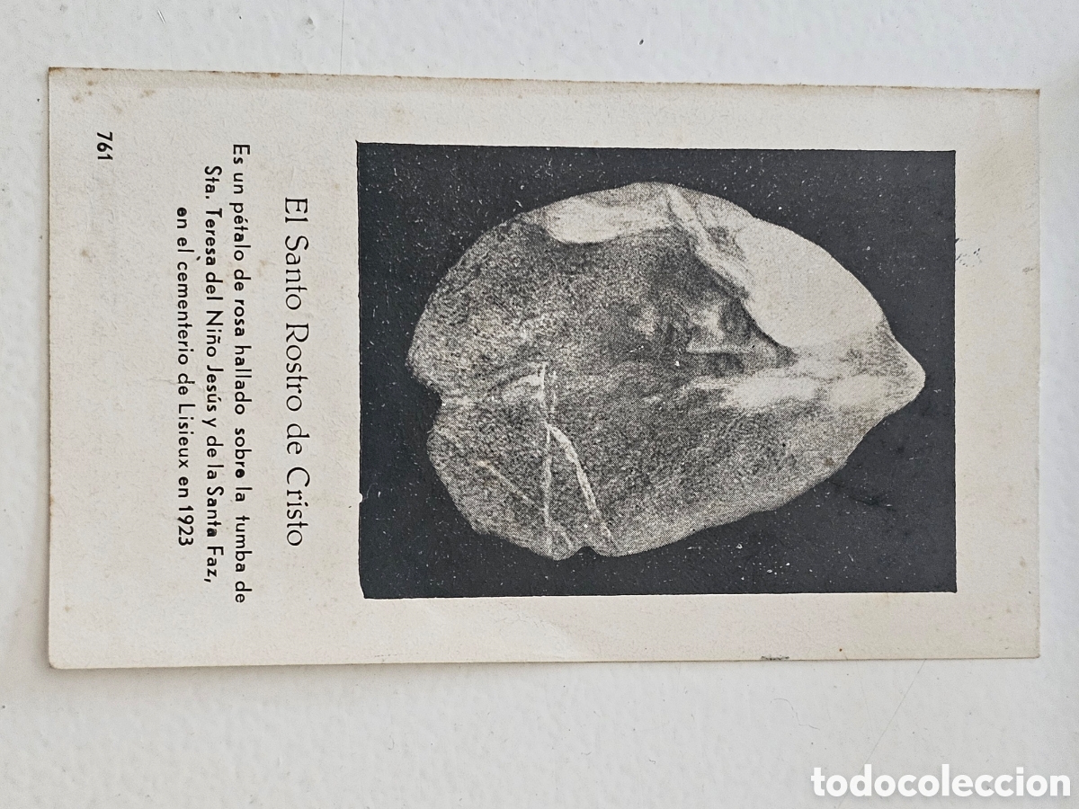 Otros art&iacute;culos de coleccionismo en papel: Rara estampa: Santo Rostro de Cristo en p&eacute;talo de rosa - Lisieux 1923 Ba&ntilde;eres 761