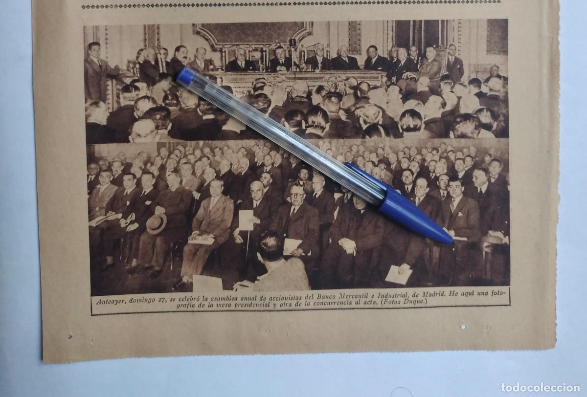 Otros art&iacute;culos de coleccionismo en papel: BANCO MERCANTIL E INDUSTRIAL DE MADRID ASAMBLEA ANUAL ACCIONISTAS MESA PRESIDENCIAL RECORTE A&Ntilde;O 1935