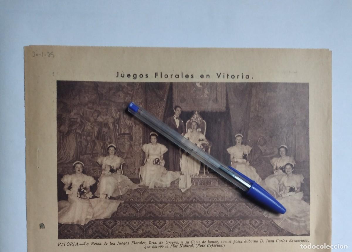 Otros art&iacute;culos de coleccionismo en papel: VITORIA LA REINA DE LOS JUEGOS FLORALES SE&Ntilde;ORITA DE URREYA POETA JUAN CARLOS ESCAURIAZA BILBAO 1935