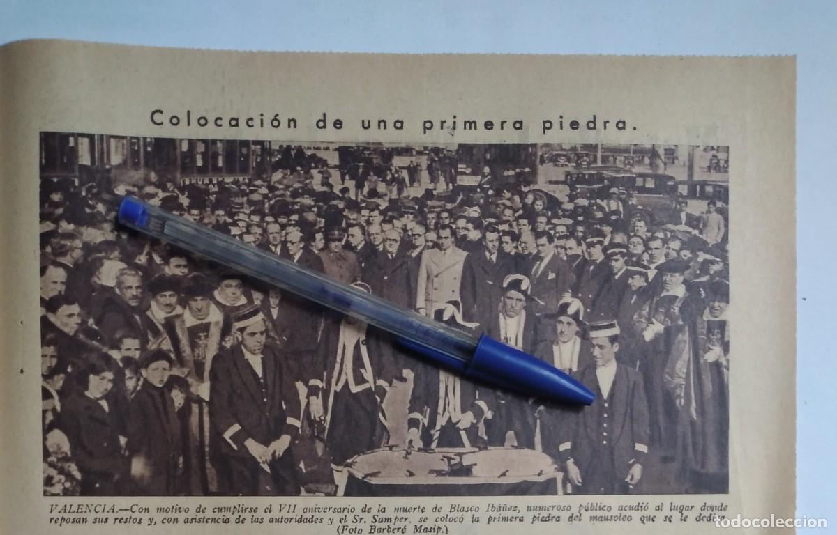 Otros art&iacute;culos de coleccionismo en papel: VICENTE BLASCO IBA&Ntilde;EZ VALENCIA COLOCACI&Oacute;N PRIMERA PIEDRA DEL MAUSOLEO RECORTE PRENSA A&Ntilde;O 1935
