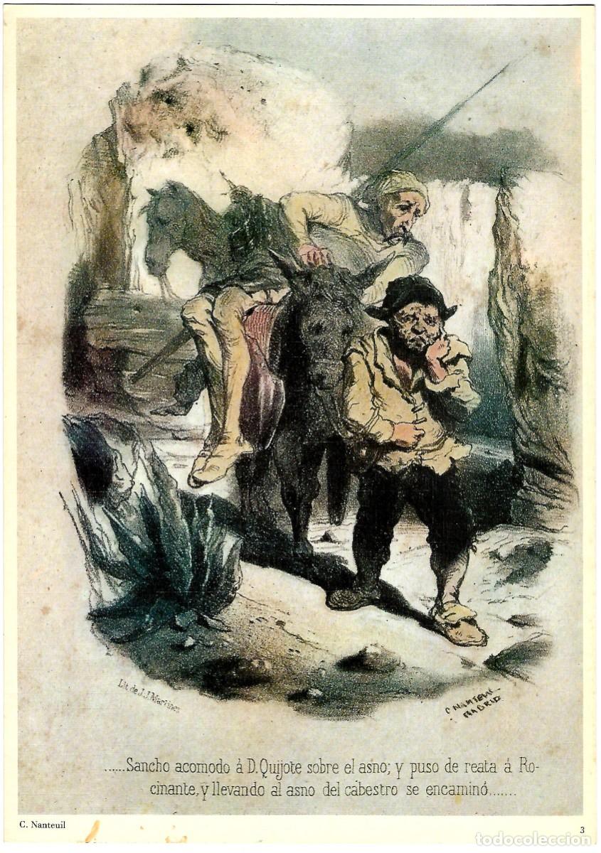 Otros art&iacute;culos de coleccionismo en papel: C NAUNTEUIL JUAN PERUCHO AL DORSO DON QUIJOTE DE LA MANCHA 1968 LAMINA ENTELADA 30X21 M57