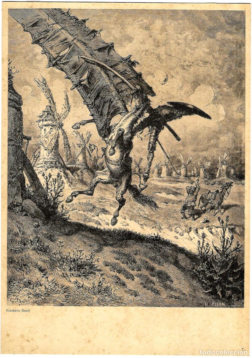 Otros art&iacute;culos de coleccionismo en papel: GUSTAVO DOR&Eacute; JUAN PERUCHO AL DORSO DON QUIJOTE DE LA MANCHA 1968 LAMINA ENTELADA 30X21 M57