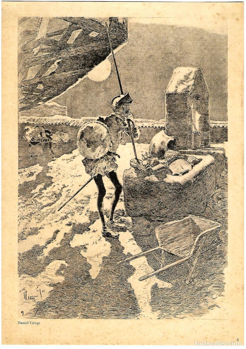 Paper Collecting Others: DANIEL VIERGE JUAN PERUCHO AL DORSO DON QUIJOTE DE LA MANCHA 1968 LAMINA ENTELADA 30X21 M57