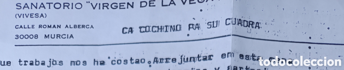 Outros artigos de papel: Canci&oacute;n de la huerta a maquina de escribir titulo Ca Cochino pa su cuadra