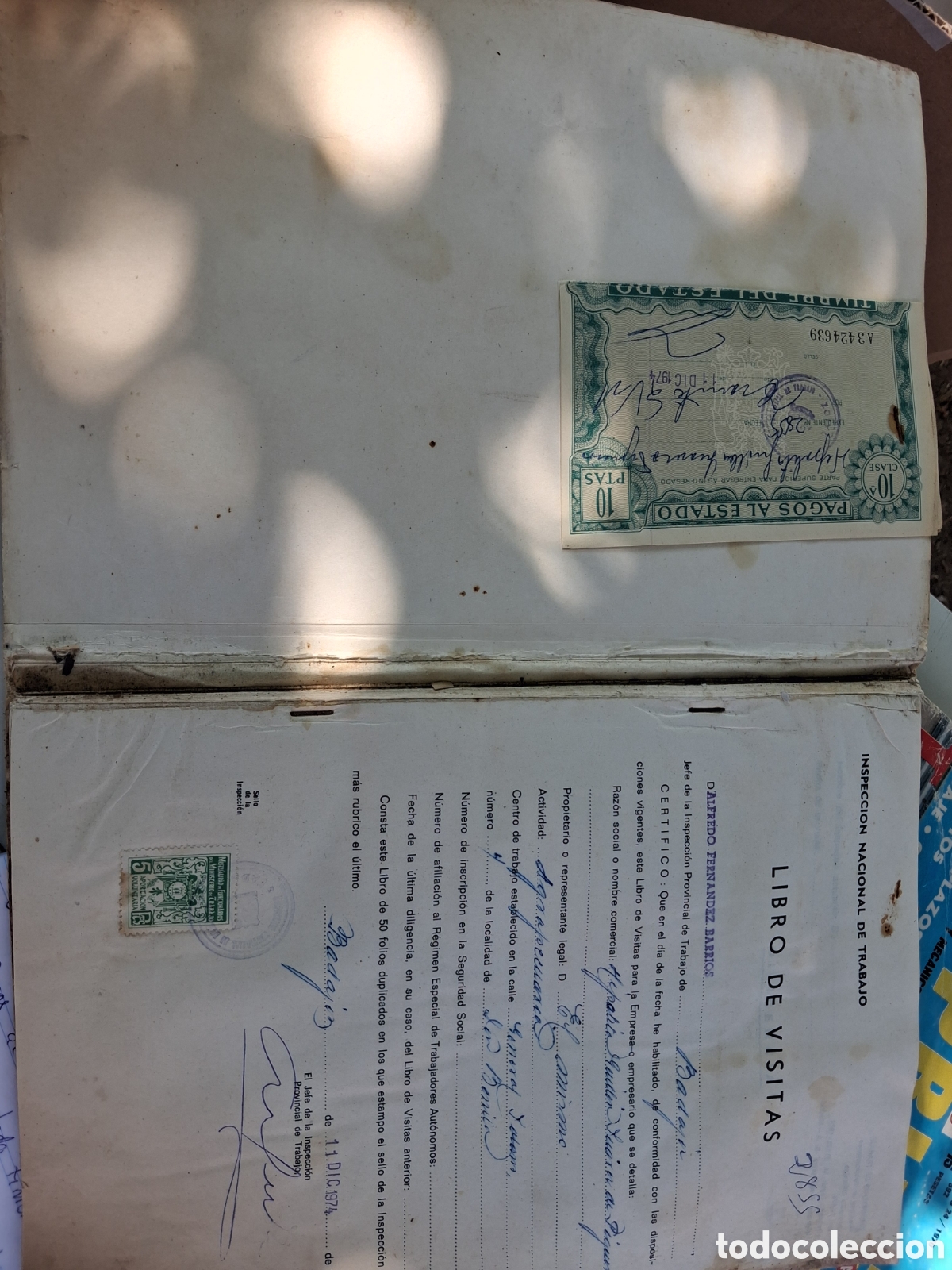 Otros art&iacute;culos de coleccionismo en papel: ANTIGUO LIBRO DE VISITAS A&Ntilde;O 1974