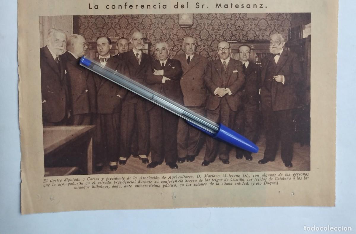 Otros art&iacute;culos de coleccionismo en papel: MARIANO MATESANZ DE LA TORRE ARGANDA DEL REY PRESIDENTE ASOCIACION AGRICULTORES DIPUTADO CORTE 1935