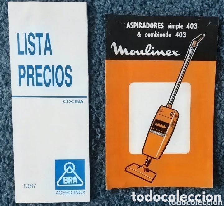 Altri oggetti di carta: &rdquo;BRA&rdquo; + &rdquo;MOULINEX&rdquo; vintage A&Ntilde;OS 80 ambos EN BUEN ESTADO (ver fotos y descripci&oacute;n del lote)