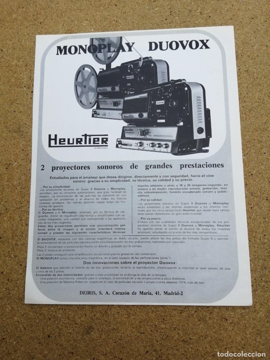 Otros art&iacute;culos de coleccionismo en papel: ANUNCIO. PROYECTOR HEURTIER - Foto 1