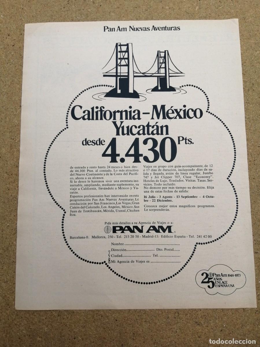 Otros art&iacute;culos de coleccionismo en papel: ANUNCIO. PANAM, CALIFORNIA - MEXICO - YUCATAN