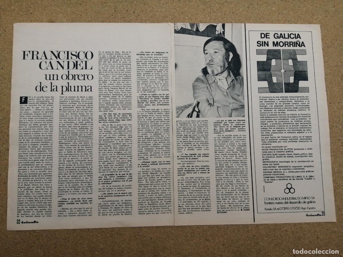 Otros art&iacute;culos de coleccionismo en papel: REPORTAJE. FRANCISCO CANDEL, UN OBRERO DE LA PLUMA