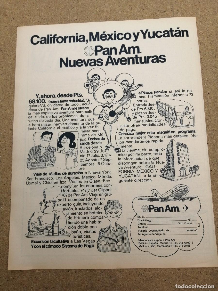 Otros art&iacute;culos de coleccionismo en papel: ANUNCIO. PANAM, CALIFORNIA - MEXICO - YUCATAN
