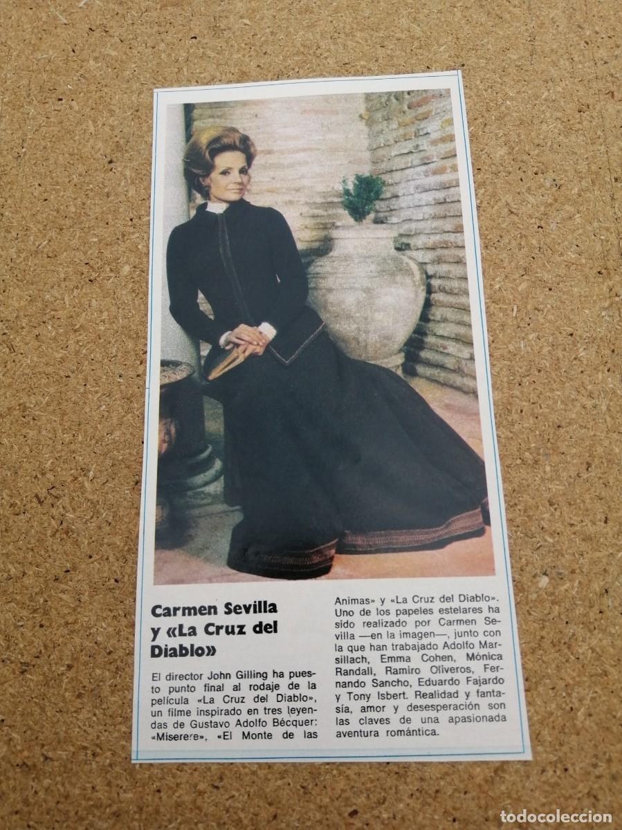 Otros art&iacute;culos de coleccionismo en papel: ARTICULO CINEMATOGRAFICO. CARMEN SEVILLA RUEDA LA CRUZ DEL DIABLO